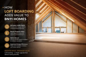 Loft Boarding BN11 Homes with raised loft boarding and loft storage Worthing solution