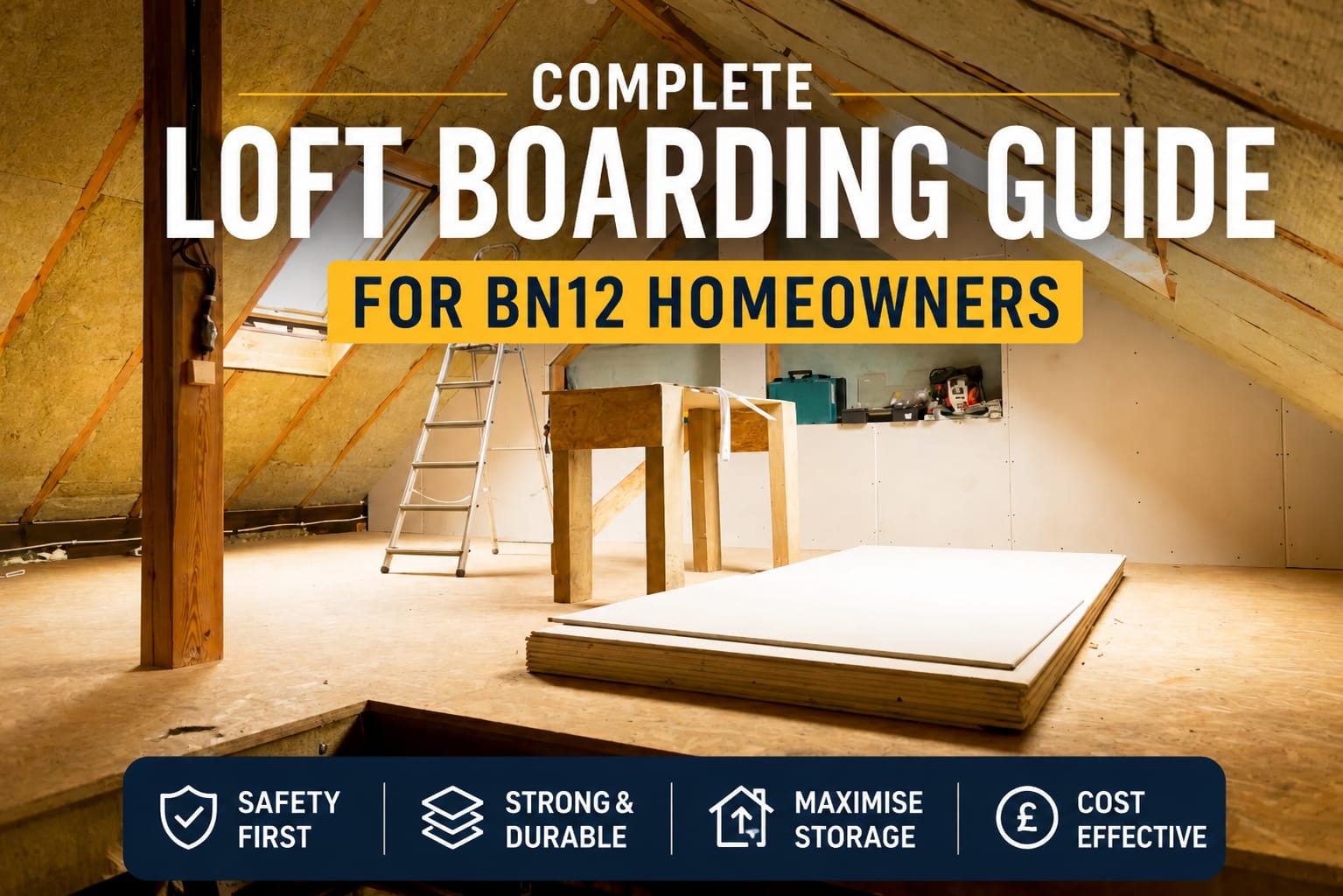 Complete Loft Boarding Guide BN12 with raised loft boarding and storage solutions