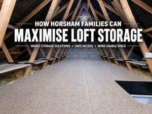 Loft Storage Horsham with loft boarding RH12 creating extra attic storage space for families