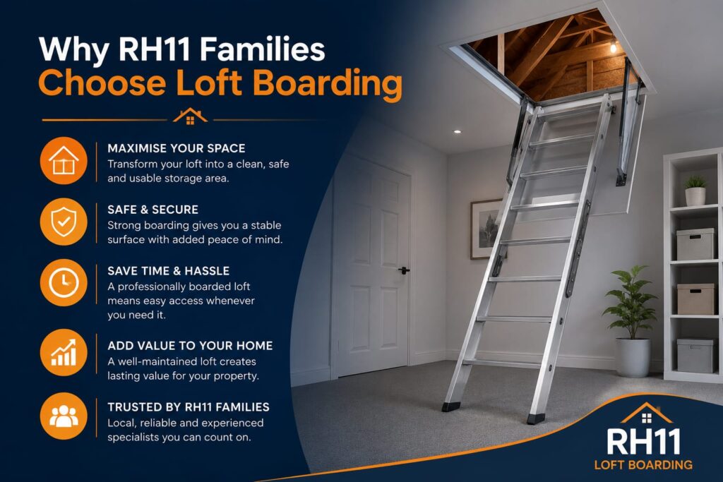 Loft Boarding RH11 installed in a family home in Crawley West